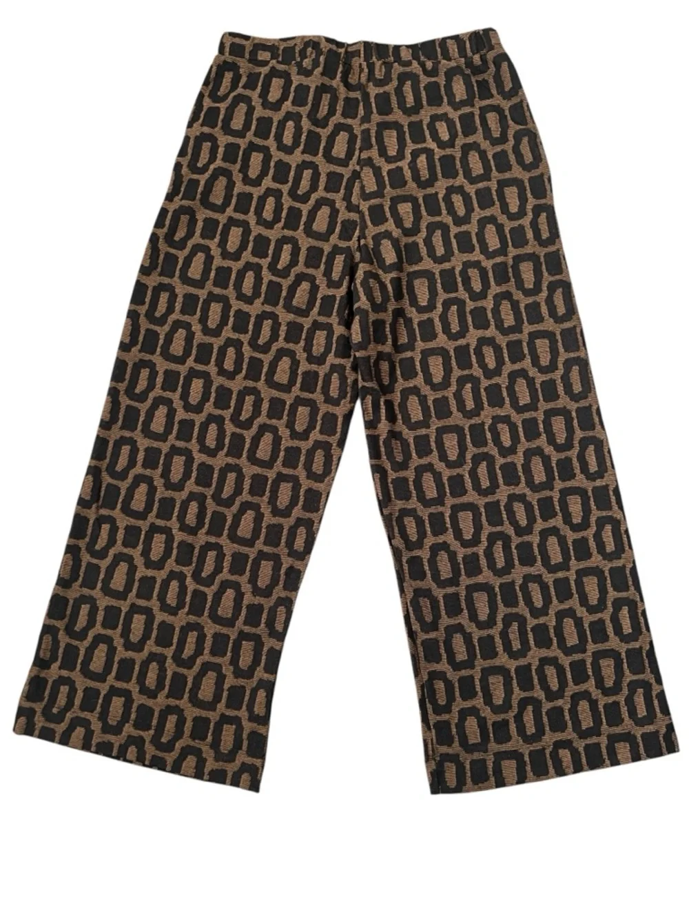 NWT Alembika Dynamite Days Cropped Wide Leg Pants Black Brown Size 1 | US 6-8 - Picture 6 of 12